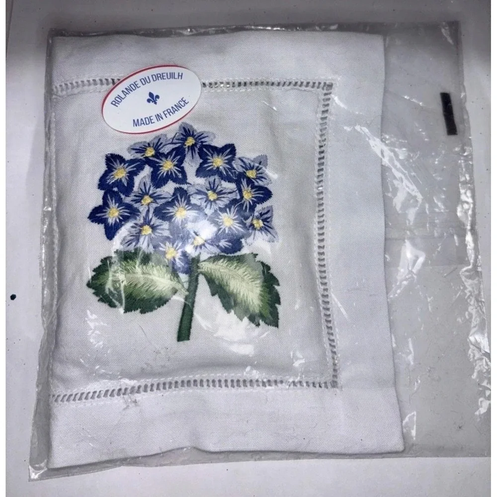 Embroidered Lavender Sachet Mini Pillow Blue Hydrangea World Traveler Collection